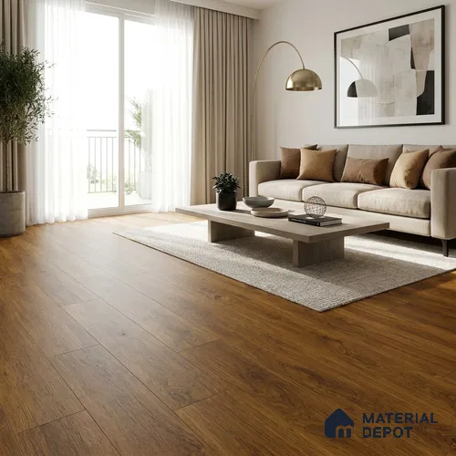 HDF Studioline Walnut Laminate Wood Floor 48 x 8 inch - 8 mm | LF 00318 D | 15 Years Guarantee AC4 Grade | 12 Hours+ Water Resistance | DIY Double Click Installation | Suitable For Living Room, Bedroom & Office | 8 Plank Variations