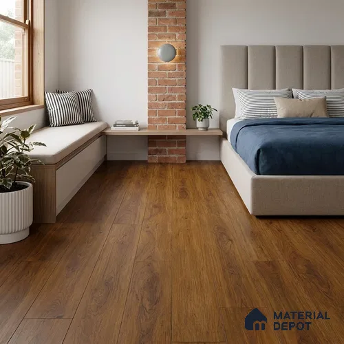 HDF Studioline Walnut Laminate Wood Floor 48 x 8 inch - 8 mm | LF 00318 D | 15 Years Guarantee AC4 Grade | 12 Hours+ Water Resistance | DIY Double Click Installation | Suitable For Living Room, Bedroom & Office | 8 Plank Variations
