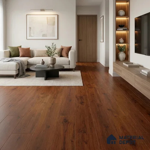 HDF Real Groove Laminate Wood Floor AC4 Grade LF 00318 E Radice Santos Palisander 48 x 8 inch (1218x198 mm) - 8 mm | Aqua Protect 12 Hours Water Resistance | 15 Years Guarantee | Anti Static and Stain Resistant | Straight Edge | Wood Embossed Surface | Double Click Installation | 8 Plank Variations