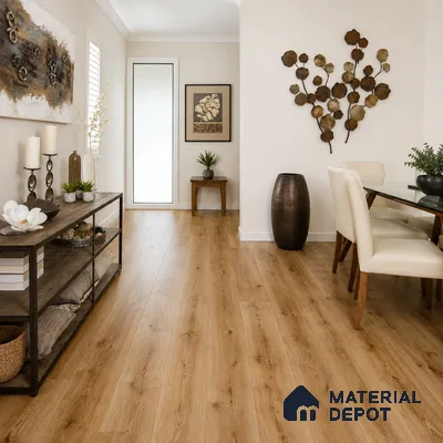 HDF Natural Halifax Oak Laminate Wood Floor 48 x 8 inch - 8 mm | LF 00318 F | 15 Years Guarantee AC4 Grade | 12 Hours+ Water Resistance | DIY Double Click Installation | Suitable For Living Room, Bedroom & Office | 8 Plank Variations