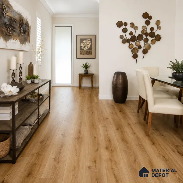 HDF Natural Halifax Oak Laminate Wood Floor 48 x 8 inch - 8 mm | LF 00318 F | 15 Years Guarantee AC4 Grade | 12 Hours+ Water Resistance | DIY Double Click Installation | Suitable For Living Room, Bedroom & Office | 8 Plank Variations