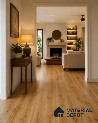 HDF Natural Halifax Oak Laminate Wood Floor 48 x 8 inch - 8 mm | LF 00318 F | 15 Years Guarantee AC4 Grade | 12 Hours+ Water Resistance | DIY Double Click Installation | Suitable For Living Room, Bedroom & Office | 8 Plank Variations