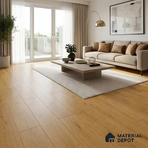HDF Natural Halifax Oak Laminate Wood Floor 48 x 8 inch - 8 mm | LF 00318 F | 15 Years Guarantee AC4 Grade | 12 Hours+ Water Resistance | DIY Double Click Installation | Suitable For Living Room, Bedroom & Office | 8 Plank Variations