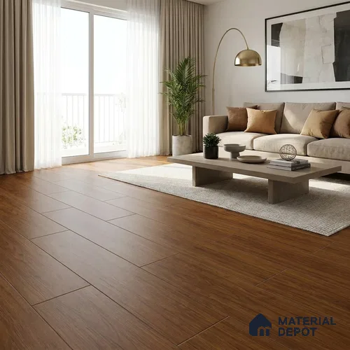 HDF Borneo Merbau Laminate Wood Floor 48 x 8 inch - 8 mm | LF 00319 C | 15 Years Guarantee AC4 Grade | 12 Hours+ Water Resistance | DIY Double Click Installation | Suitable For Living Room, Bedroom & Office | 8 Plank Variations