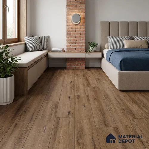 HDF Real Groove Laminate Wood Floor AC4 Grade LF 00319 D Radice Select Walnut 48 x 8 inch (1218x198 mm) - 8 mm | Aqua Protect 12 Hours Water Resistance | 15 Years Guarantee | Anti Static and Stain Resistant | Straight Edge | Wood Embossed Surface | Double Click Installation | 8 Plank Variations