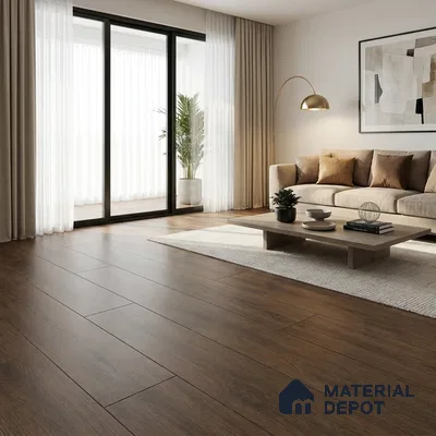 HDF Persian Walnut Laminate Wood Floor 48 x 8 inch - 8 mm | LF 00319 E | 15 Years Guarantee AC4 Grade | 12 Hours+ Water Resistance | DIY Double Click Installation | Suitable For Living Room, Bedroom & Office | 8 Plank Variations