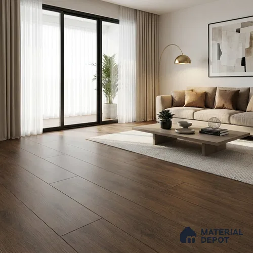 HDF Persian Walnut Laminate Wood Floor 48 x 8 inch - 8 mm | LF 00319 E | 15 Years Guarantee AC4 Grade | 12 Hours+ Water Resistance | DIY Double Click Installation | Suitable For Living Room, Bedroom & Office | 8 Plank Variations