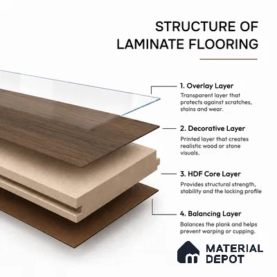 HDF Persian Walnut Laminate Wood Floor 48 x 8 inch - 8 mm | LF 00319 E | 15 Years Guarantee AC4 Grade | 12 Hours+ Water Resistance | DIY Double Click Installation | Suitable For Living Room, Bedroom & Office | 8 Plank Variations