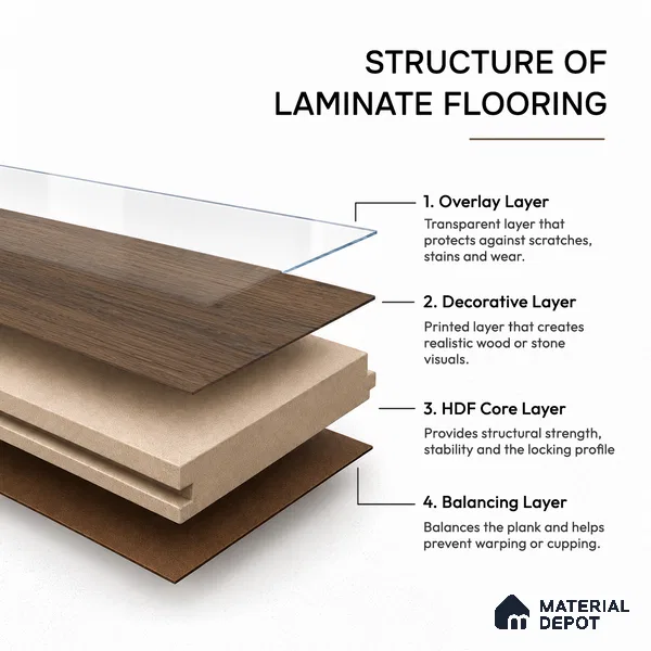 HDF Persian Walnut Laminate Wood Floor 48 x 8 inch - 8 mm | LF 00319 E | 15 Years Guarantee AC4 Grade | 12 Hours+ Water Resistance | DIY Double Click Installation | Suitable For Living Room, Bedroom & Office | 8 Plank Variations