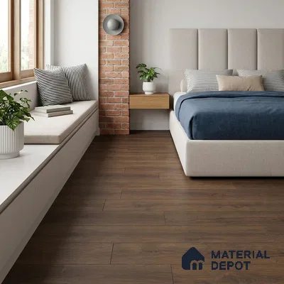HDF Persian Walnut Laminate Wood Floor 48 x 8 inch - 8 mm | LF 00319 E | 15 Years Guarantee AC4 Grade | 12 Hours+ Water Resistance | DIY Double Click Installation | Suitable For Living Room, Bedroom & Office | 8 Plank Variations