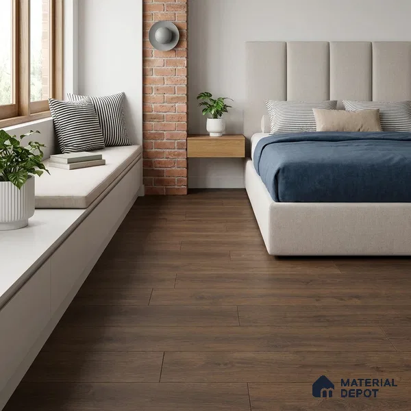 HDF Persian Walnut Laminate Wood Floor 48 x 8 inch - 8 mm | LF 00319 E | 15 Years Guarantee AC4 Grade | 12 Hours+ Water Resistance | DIY Double Click Installation | Suitable For Living Room, Bedroom & Office | 8 Plank Variations