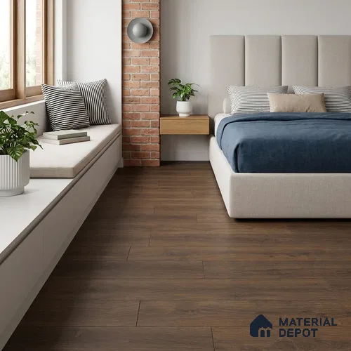 HDF Persian Walnut Laminate Wood Floor 48 x 8 inch - 8 mm | LF 00319 E | 15 Years Guarantee AC4 Grade | 12 Hours+ Water Resistance | DIY Double Click Installation | Suitable For Living Room, Bedroom & Office | 8 Plank Variations