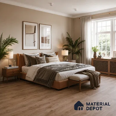 HDF Oak Wheat Laminate Wood Floor 48 x 8 inch - 8 mm | LF 00319 | 15 Years Guarantee AC4 Grade | 12 Hours+ Water Resistance | DIY Double Click Installation | Suitable For Living Room, Bedroom & Office | 8 Plank Variations