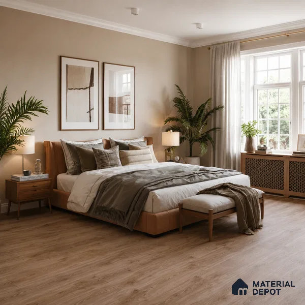 HDF Oak Wheat Laminate Wood Floor 48 x 8 inch - 8 mm | LF 00319 | 15 Years Guarantee AC4 Grade | 12 Hours+ Water Resistance | DIY Double Click Installation | Suitable For Living Room, Bedroom & Office | 8 Plank Variations