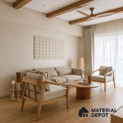 HDF Italian Walnut Laminate Wood Floor 48 x 5 inch - 8 mm | LF 00325 B | 20 Years Guarantee AC5 Grade | 12 Hours+ Water Resistance | DIY Uniclic Installation | Suitable For Living Room, Bedroom & Office | 12 Plank Variations