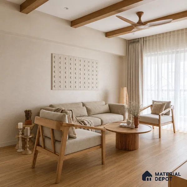 HDF Italian Walnut Laminate Wood Floor 48 x 5 inch - 8 mm | LF 00325 B | 20 Years Guarantee AC5 Grade | 12 Hours+ Water Resistance | DIY Uniclic Installation | Suitable For Living Room, Bedroom & Office | 12 Plank Variations