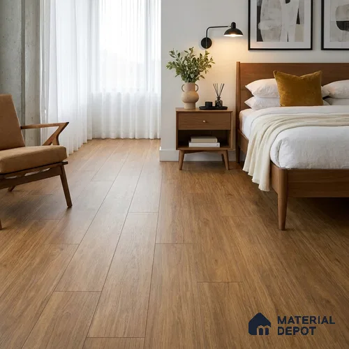 HDF Italian Walnut Laminate Wood Floor 48 x 5 inch - 8 mm | LF 00325 B | 20 Years Guarantee AC5 Grade | 12 Hours+ Water Resistance | DIY Uniclic Installation | Suitable For Living Room, Bedroom & Office | 12 Plank Variations