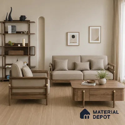 HDF Real Groove Laminate Wood Floor AC5 Grade LF 00325 C Ascenso Alpine Walnut 48 x 5 inch (1215x128 mm) - 8 mm | Aqua Protect 12 Hours Water Resistance | Anti Static and Stain Resistant | 0.5 mm V Groove | Real Wood Touch Surface | Uniclic Installation | 12 Plank Variations | 20 Years Guarantee