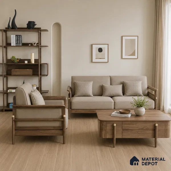 HDF Real Groove Laminate Wood Floor AC5 Grade LF 00325 C Ascenso Alpine Walnut 48 x 5 inch (1215x128 mm) - 8 mm | Aqua Protect 12 Hours Water Resistance | Anti Static and Stain Resistant | 0.5 mm V Groove | Real Wood Touch Surface | Uniclic Installation | 12 Plank Variations | 20 Years Guarantee