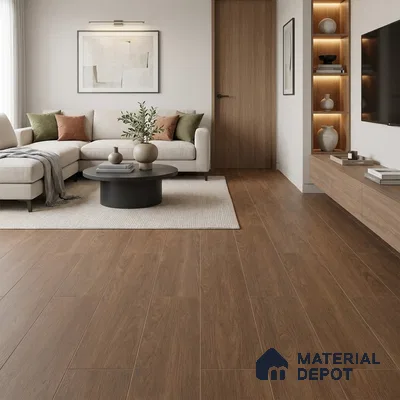 HDF Real Groove Laminate Wood Floor AC5 Grade LF 00325 F Ascenso Graphite Walnut 48 x 5 inch (1215x128 mm) - 8 mm | Aqua Protect 12 Hours Water Resistance | Anti Static and Stain Resistant | 0.5 mm V Groove | Real Wood Touch Surface | Uniclic Installation | 12 Plank Variations | 20 Years Guarantee