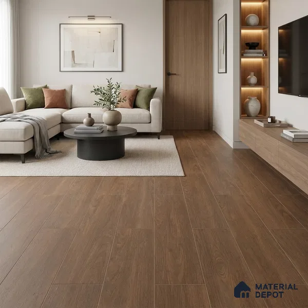 HDF Real Groove Laminate Wood Floor AC5 Grade LF 00325 F Ascenso Graphite Walnut 48 x 5 inch (1215x128 mm) - 8 mm | Aqua Protect 12 Hours Water Resistance | Anti Static and Stain Resistant | 0.5 mm V Groove | Real Wood Touch Surface | Uniclic Installation | 12 Plank Variations | 20 Years Guarantee