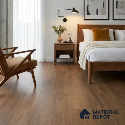 HDF Real Groove Laminate Wood Floor AC5 Grade LF 00325 F Ascenso Graphite Walnut 48 x 5 inch (1215x128 mm) - 8 mm | Aqua Protect 12 Hours Water Resistance | Anti Static and Stain Resistant | 0.5 mm V Groove | Real Wood Touch Surface | Uniclic Installation | 12 Plank Variations | 20 Years Guarantee