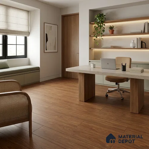 HDF Bergamo Walnut Laminate Wood Floor 48 x 5 inch - 8 mm | LF 00325 | 20 Years Guarantee AC5 Grade | 12 Hours+ Water Resistance | DIY Uniclic Installation | Suitable For Living Room, Bedroom & Office | 12 Plank Variations