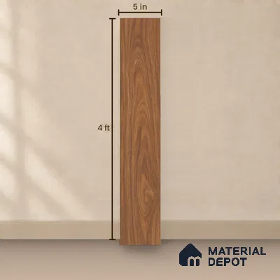HDF Bergamo Walnut Laminate Wood Floor 48 x 5 inch - 8 mm | LF 00325 | 20 Years Guarantee AC5 Grade | 12 Hours+ Water Resistance | DIY Uniclic Installation | Suitable For Living Room, Bedroom & Office | 12 Plank Variations