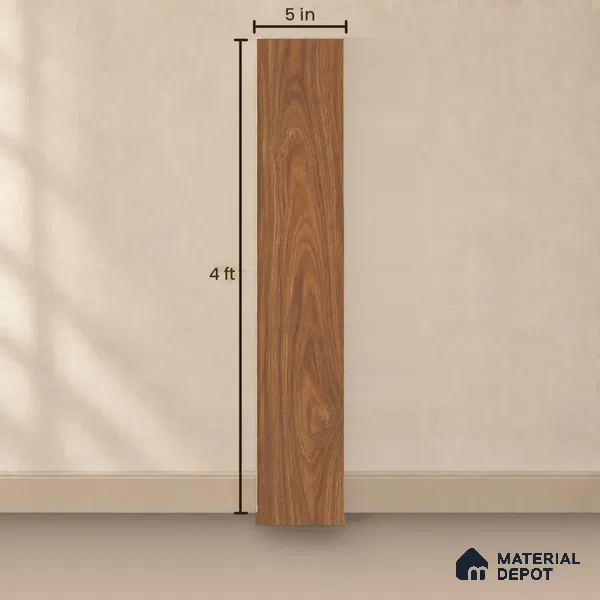 HDF Bergamo Walnut Laminate Wood Floor 48 x 5 inch - 8 mm | LF 00325 | 20 Years Guarantee AC5 Grade | 12 Hours+ Water Resistance | DIY Uniclic Installation | Suitable For Living Room, Bedroom & Office | 12 Plank Variations