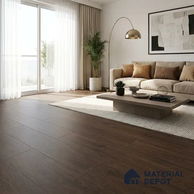 HDF Sunset Boulevard Dark Oak Laminate Wood Floor 48 x 8 inch - 8 mm | LF 00320 B | 25 Years Warranty AC4 Grade | 12 Hours+ Water Resistance | DIY Double Click Installation | Suitable For Living Room, Bedroom & Office | 10 Plank Variations