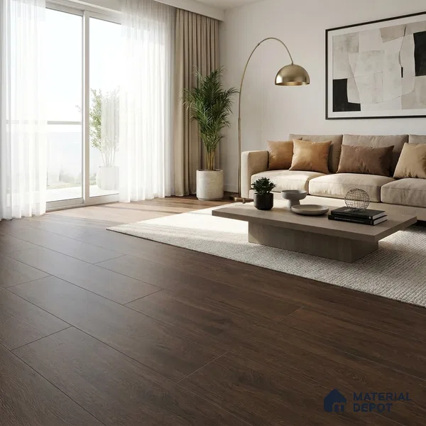HDF Sunset Boulevard Dark Oak Laminate Wood Floor 48 x 8 inch - 8 mm | LF 00320 B | 25 Years Warranty AC4 Grade | 12 Hours+ Water Resistance | DIY Double Click Installation | Suitable For Living Room, Bedroom & Office | 10 Plank Variations