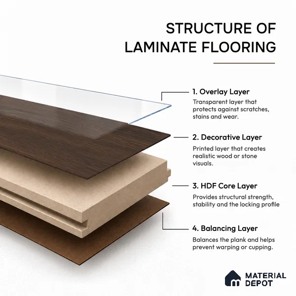 HDF Sunset Boulevard Dark Oak Laminate Wood Floor 48 x 8 inch - 8 mm | LF 00320 B | 25 Years Warranty AC4 Grade | 12 Hours+ Water Resistance | DIY Double Click Installation | Suitable For Living Room, Bedroom & Office | 10 Plank Variations