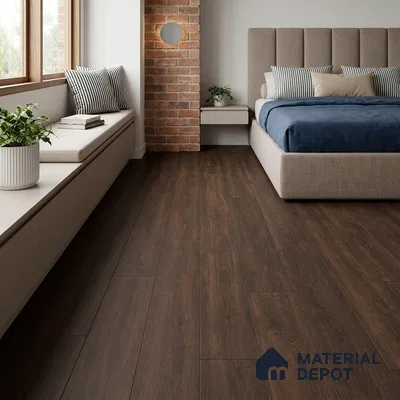 HDF Sunset Boulevard Dark Oak Laminate Wood Floor 48 x 8 inch - 8 mm | LF 00320 B | 25 Years Warranty AC4 Grade | 12 Hours+ Water Resistance | DIY Double Click Installation | Suitable For Living Room, Bedroom & Office | 10 Plank Variations