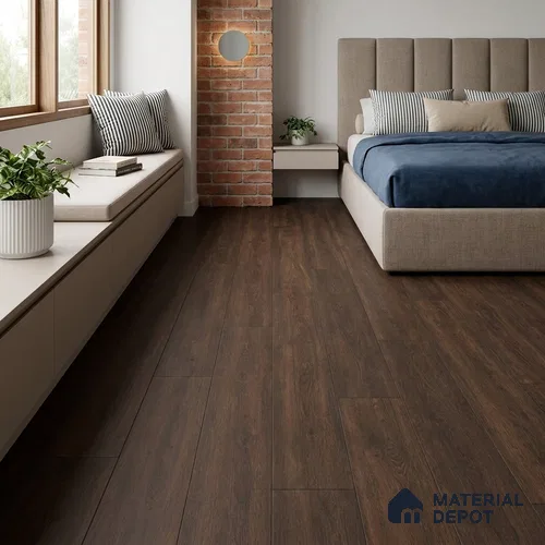 HDF Sunset Boulevard Dark Oak Laminate Wood Floor 48 x 8 inch - 8 mm | LF 00320 B | 25 Years Warranty AC4 Grade | 12 Hours+ Water Resistance | DIY Double Click Installation | Suitable For Living Room, Bedroom & Office | 10 Plank Variations