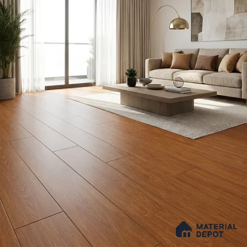 HDF Rodeo Drive Walnut Laminate Wood Floor 48 x 8 inch - 8 mm | LF 00320 C | 25 Years Warranty AC4 Grade | 12 Hours+ Water Resistance | DIY Double Click Installation | Suitable For Living Room, Bedroom & Office | 10 Plank Variations