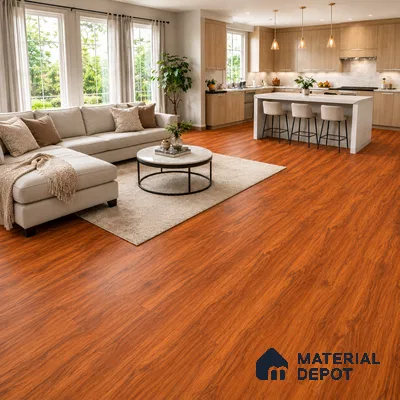 HDF Real Wood Matte Surface Laminate Wood Floor AC4 Grade LF 00320 H Memento Brazilian Cherry 48 x 8 inch (1217x196 mm) - 8 mm | Aqua Protect 12 Hours Water Resistant | 20 Years Warranty | Anti Static and Stain Resistant | Straight Edge | Wood Embossed Surface | Double Click Installation | 10 Plank Variations