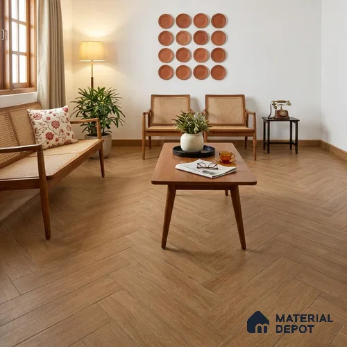 HDF Hobart Oak Laminate Wood Floor 19 x 4 inch - 8 mm | LF 00332 C | 20 Years Warranty AC5 Grade | 12 Hours+ Water Resistance | DIY 2G Click Locking Installation | Suitable For Living Room, Bedroom & Office | 36 Plank Variations