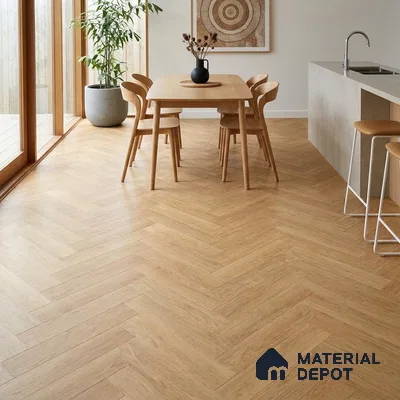 HDF Spartan Oak Laminate Wood Floor 19 x 4 inch - 8 mm | LF 00332 | 20 Years Warranty AC5 Grade | 12 Hours+ Water Resistance | DIY 2G Click Locking Installation | Suitable For Living Room, Bedroom & Office | 36 Plank Variations