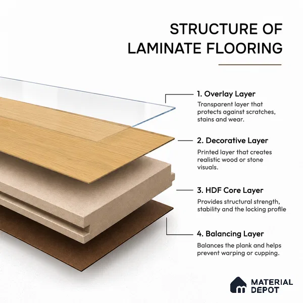 HDF Spartan Oak Laminate Wood Floor 19 x 4 inch - 8 mm | LF 00332 | 20 Years Warranty AC5 Grade | 12 Hours+ Water Resistance | DIY 2G Click Locking Installation | Suitable For Living Room, Bedroom & Office | 36 Plank Variations