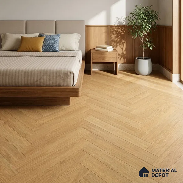 HDF Spartan Oak Laminate Wood Floor 19 x 4 inch - 8 mm | LF 00332 | 20 Years Warranty AC5 Grade | 12 Hours+ Water Resistance | DIY 2G Click Locking Installation | Suitable For Living Room, Bedroom & Office | 36 Plank Variations