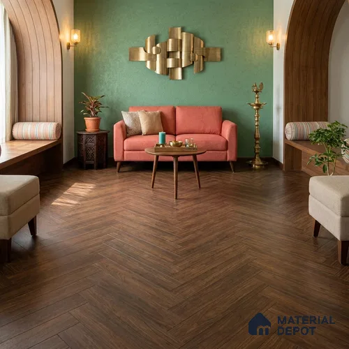HDF Herringbone Matte Surface Laminate Wood Floor AC5 Grade LF 00331 E Beaconia Sophia 19 x 4 inch (470x95 mm) - 8 mm | Aqua Protect 12 Hours Water Resistance | Anti Static and Stain Resistant | 0.5 mm V Groove | Real Wood Touch Surface | Uniclic Installation | 36 Plank Variations | 20 Years Warranty
