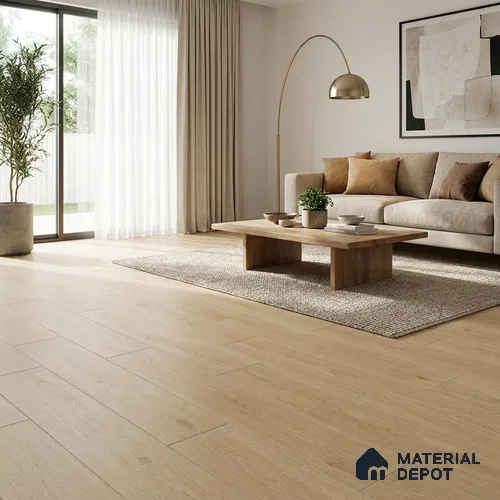 HDF Bran Oak Laminate Wood Floor 48 x 8 inch - 8 mm | LF 00321 B | 20 Years Warranty AC4 Grade | 12 Hours+ Water Resistance | DIY Uniclic Installation | Suitable For Living Room, Bedroom & Office | 10 Plank Variations | Image - 2