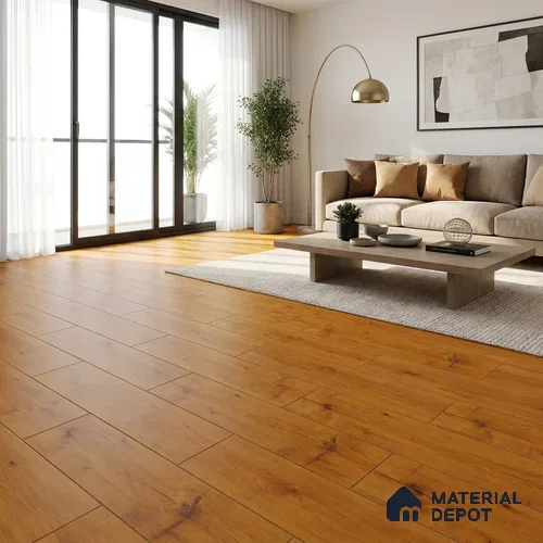 HDF Laminate Wood Floor AC4 Grade LF 00321 C Majestic Blanche Oak 48 x 8 inch (1217x196 mm) - 8 mm | Aqua Protect 12 Hours Water Resistance | 20 Years Warranty | Anti Static and Stain Resistant | Straight Edge | Wood Embossed Surface | Uniclic Installation | 10 Plank Variations