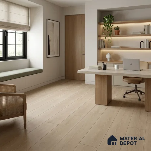 HDF Gunmetal Hue Laminate Wood Floor 48 x 8 inch - 8 mm | LF 00321 D | 20 Years Warranty AC4 Grade | 12 Hours+ Water Resistance | DIY Uniclic Installation | Suitable For Living Room, Bedroom & Office | 10 Plank Variations | Image - 2
