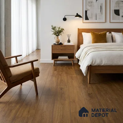 HDF Laminate Wood Floor AC4 Grade LF 00321 E Majestic Quattro Walnut 48 x 8 inch (1217x196 mm) - 8 mm | Aqua Protect 12 Hours Water Resistance | 20 Years Warranty | Anti Static and Stain Resistant | Straight Edge | Wood Embossed Surface | Uniclic Installation | 10 Plank Variations