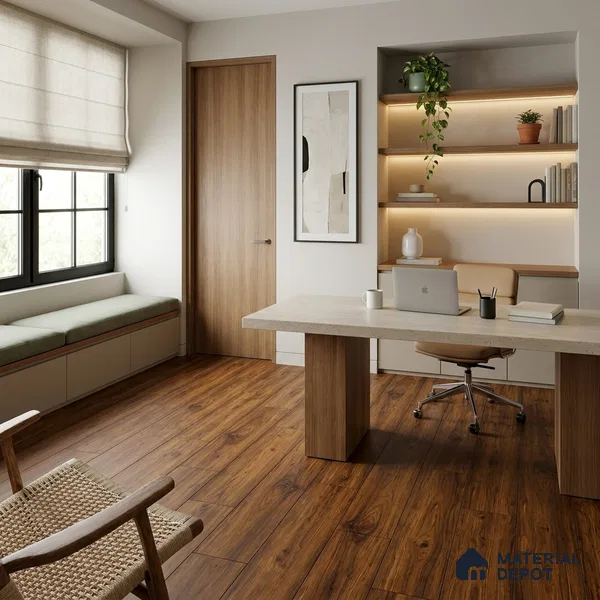 HDF Stretto Walnut Laminate Wood Floor 48 x 8 inch - 8 mm | LF 00321 F | 20 Years Warranty AC4 Grade | 12 Hours+ Water Resistance | DIY Uniclic Installation | Suitable For Living Room, Bedroom & Office | 10 Plank Variations