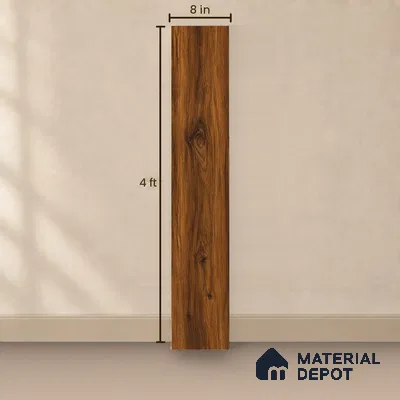 HDF Stretto Walnut Laminate Wood Floor 48 x 8 inch - 8 mm | LF 00321 F | 20 Years Warranty AC4 Grade | 12 Hours+ Water Resistance | DIY Uniclic Installation | Suitable For Living Room, Bedroom & Office | 10 Plank Variations