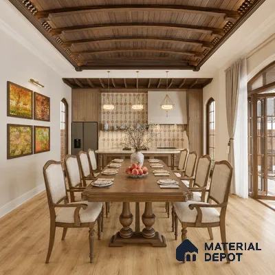 HDF Laminate Wood Floor AC4 Grade LF 00321 Majestic Wild Walnut 48 x 8 inch (1217x196 mm) - 8 mm | Aqua Protect 12 Hours Water Resistance | 20 Years Warranty | Anti Static and Stain Resistant | Straight Edge | Wood Embossed Surface | Uniclic Installation | 10 Plank Variations