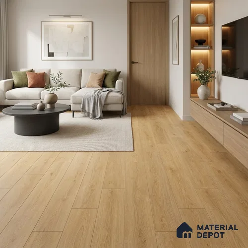 HDF Wild Walnut Laminate Wood Floor 48 x 8 inch - 8 mm | LF 00321 | 20 Years Warranty AC4 Grade | 12 Hours+ Water Resistance | DIY Uniclic Installation | Suitable For Living Room, Bedroom & Office | 10 Plank Variations | Image - 2