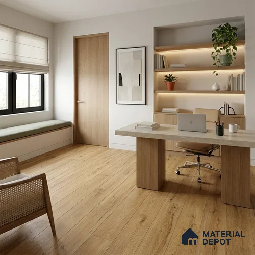 HDF Stripped Walnut Laminate Wood Floor 48 x 8 inch - 8 mm | LF 00322 D | 20 Years Warranty AC4 Grade | 12 Hours+ Water Resistance | DIY Uniclic Installation | Suitable For Living Room, Bedroom & Office | 10 Plank Variations